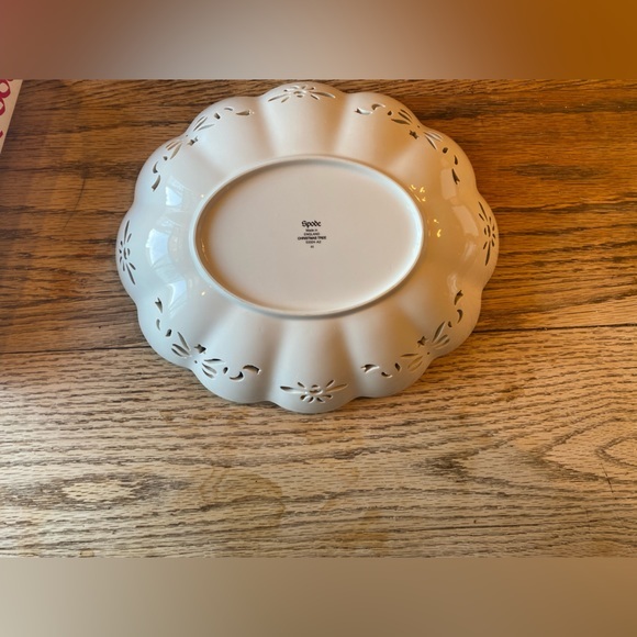 ITB VINTAGE SPODE CHRISTMAS TREE PIERCED OVAL FLUTED DISH NEW IN BOX - Picture 5 of 6